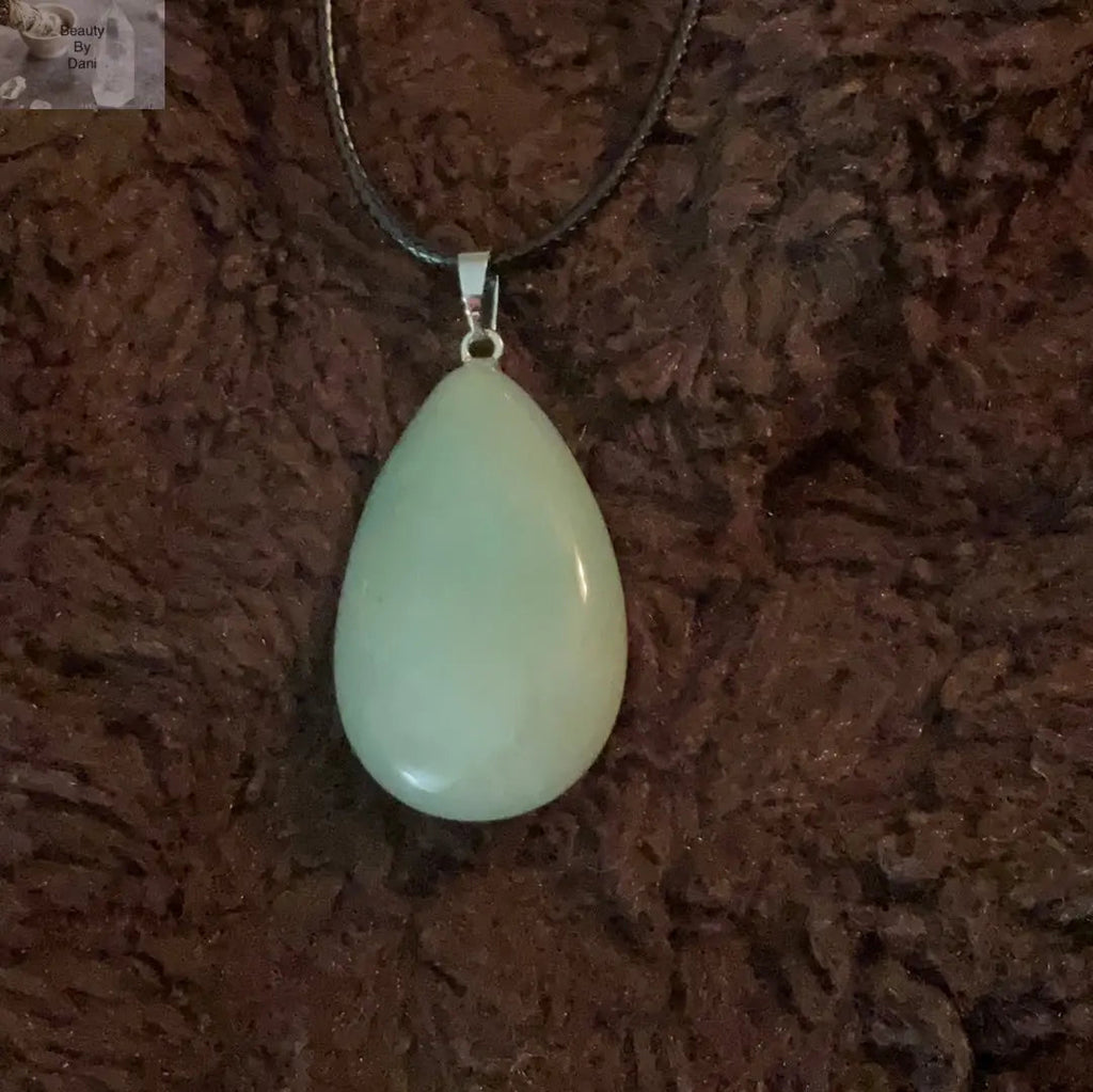Aventurine Teardrop Pendant Necklace
