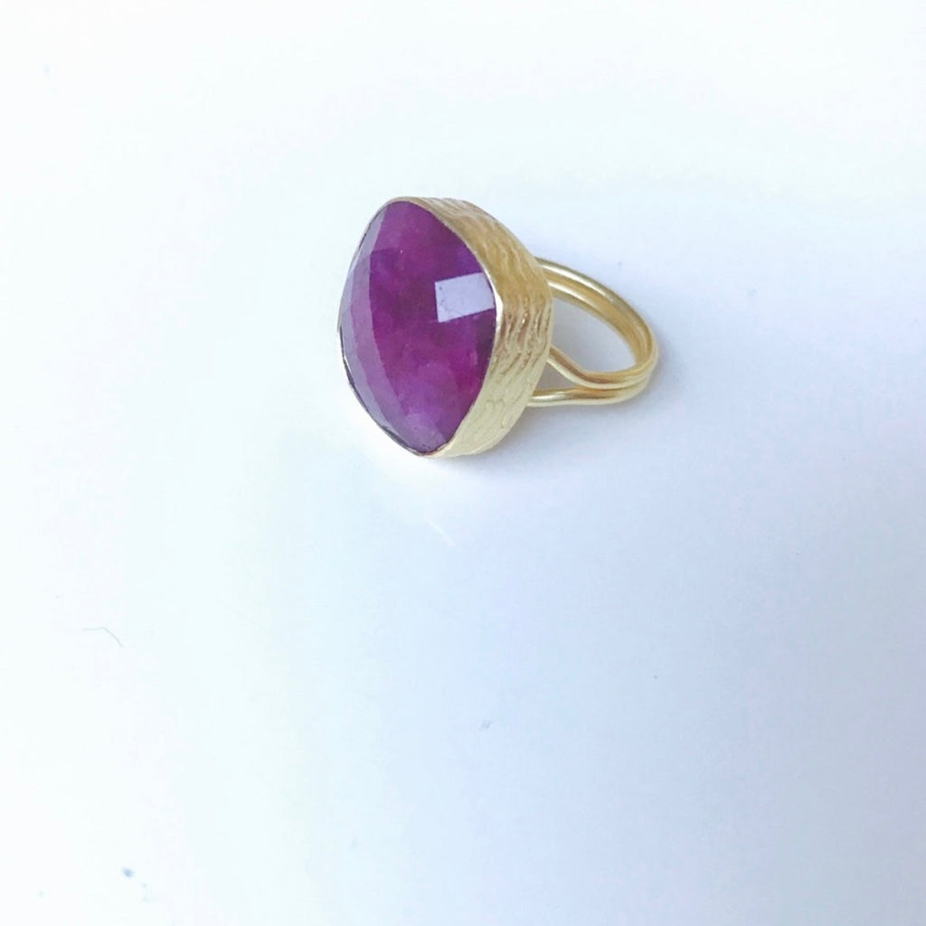 Natural Raw Ruby ring