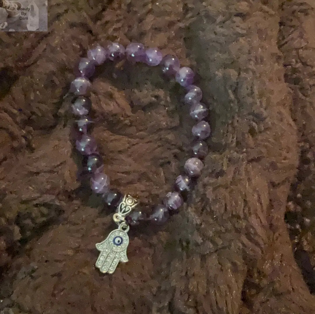 Amethyst Hamsa Bracelet