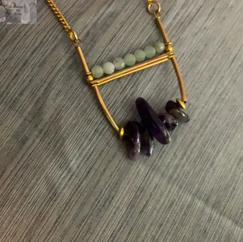 Amethyst Healing Necklace - 18in Stainless Steel