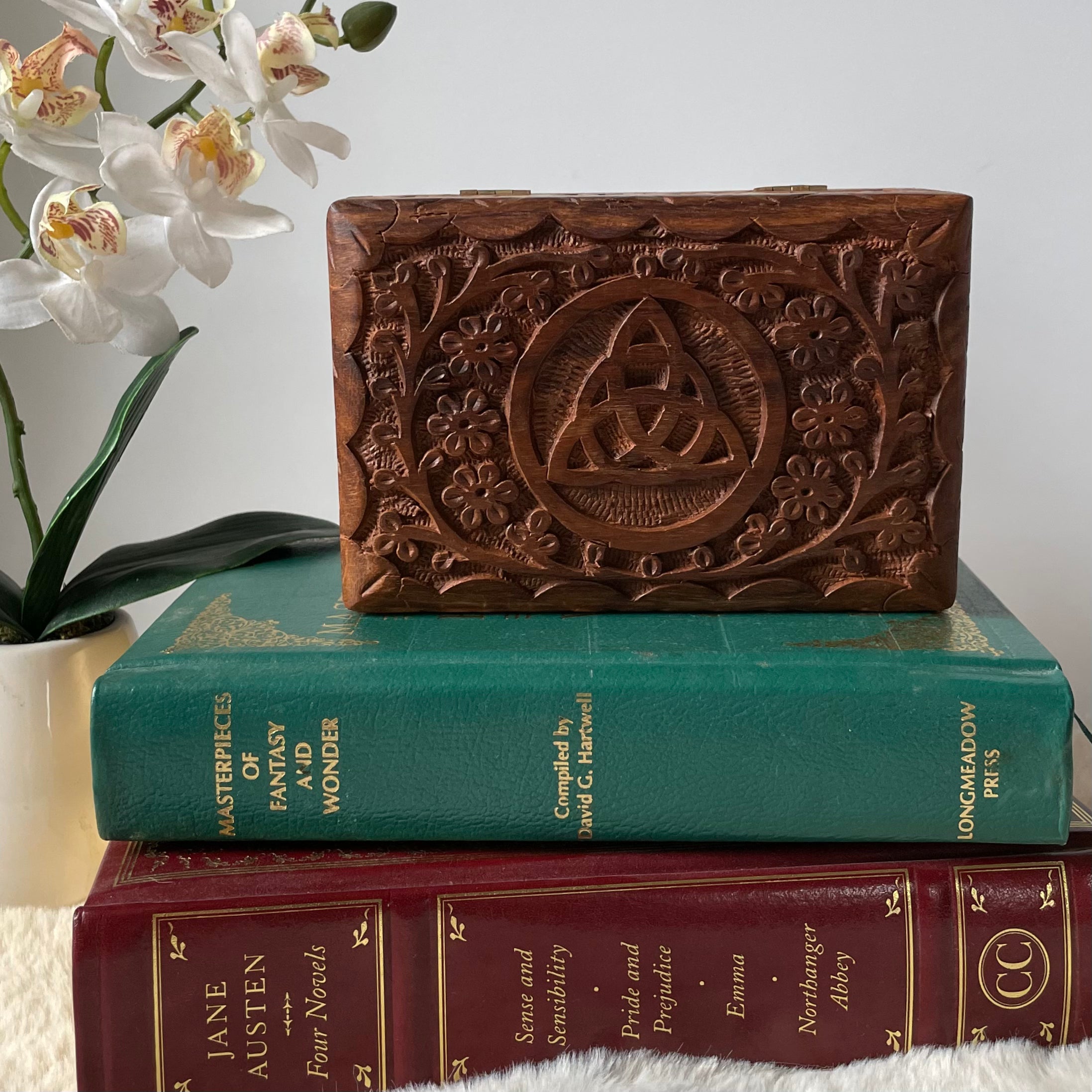 Triquetra Carved Wooden Box