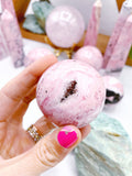 Druzy Rhodonite Sphere