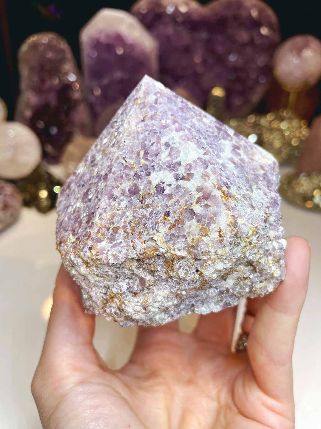 Lepidolite Semi Polished Point