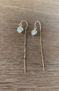 Rhinestone “Diamond” circle thread earrings