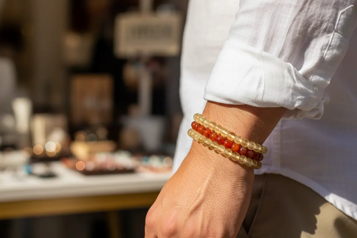 Citrine Round Bead Bracelet - Sacred Creation | Bracelets | Wiccan Center