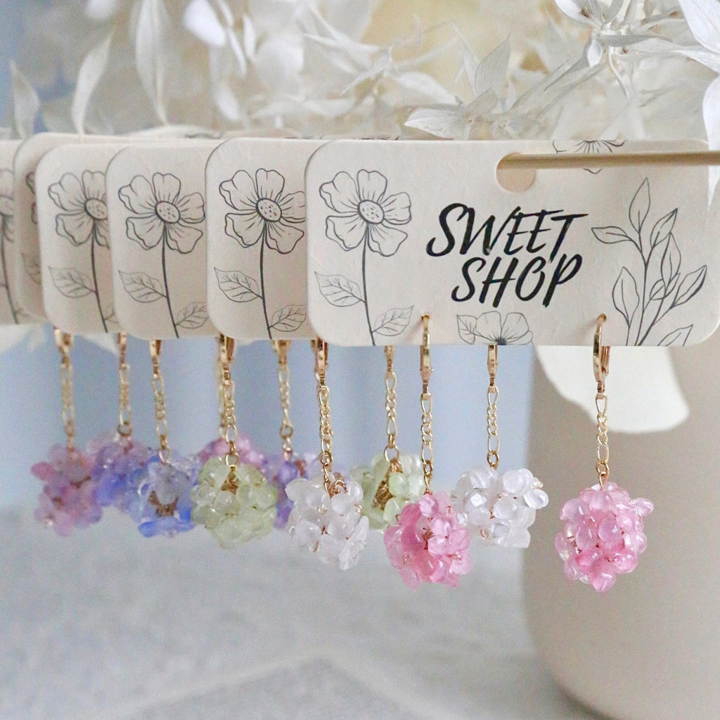 SALE - Hydrangea Hoop Earrings | | Wiccan Center