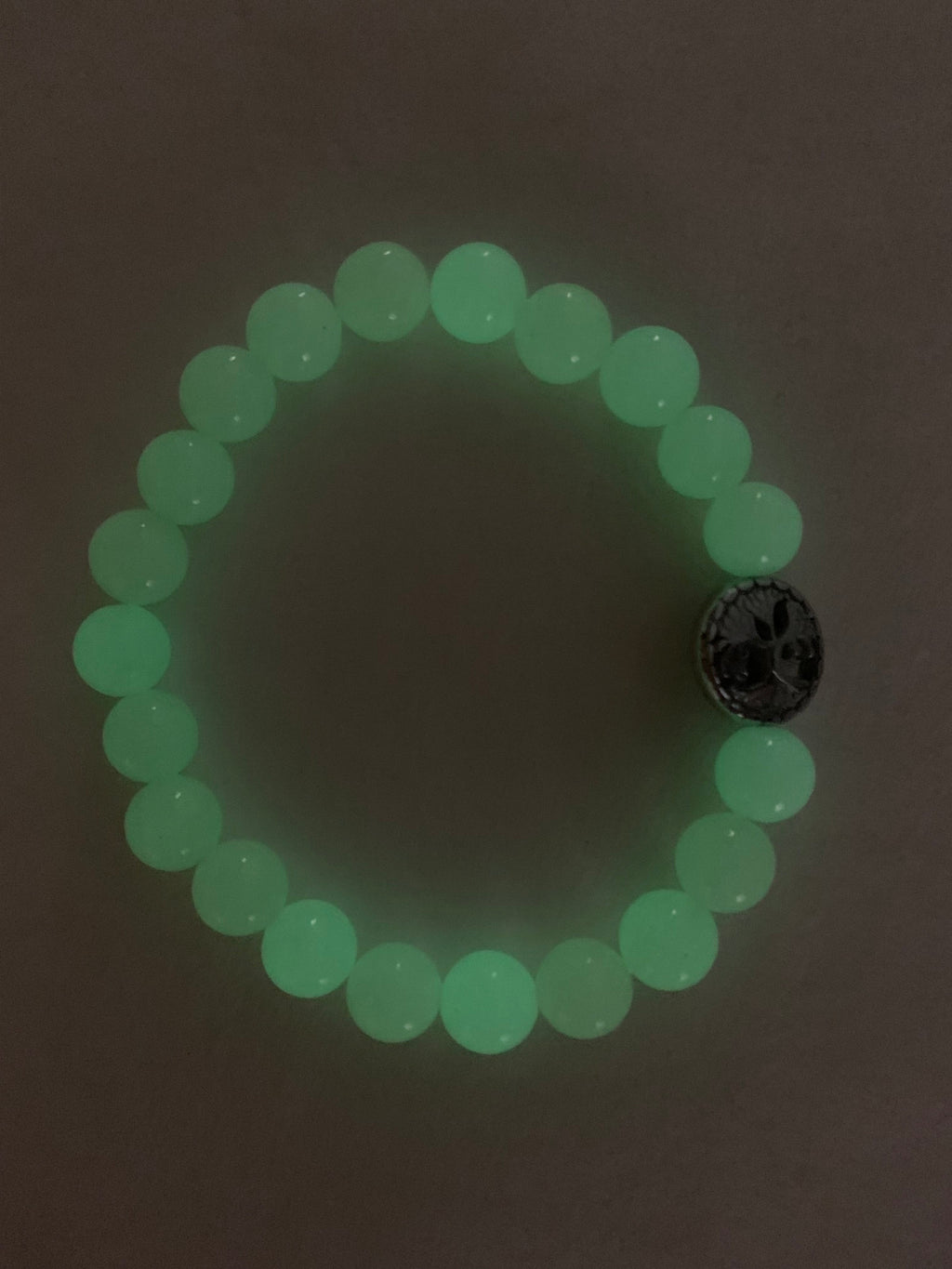 Aragonite Green/Yellow Bracelet 8 mm Round Beads - Naturally Glows in the Dark | Bracelets | Wiccan Center