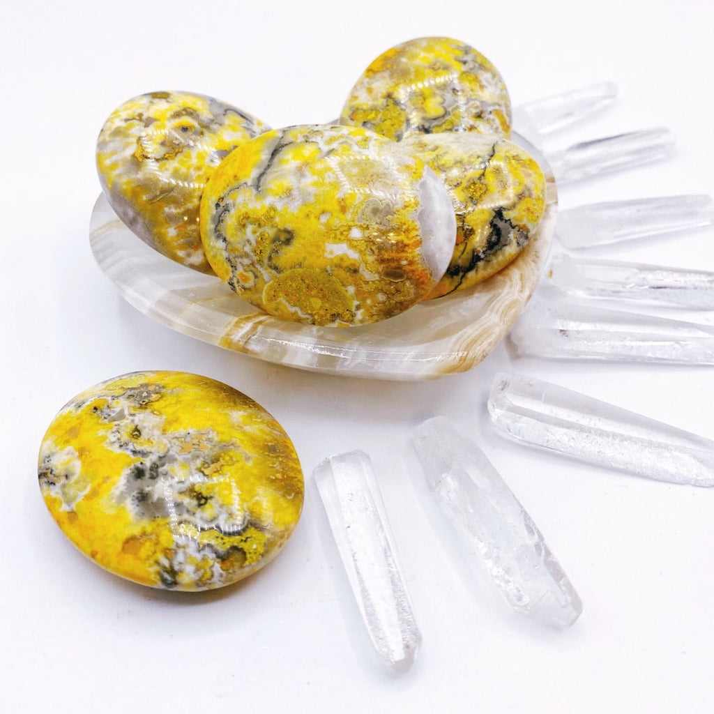 Bumblebee Jasper Palm Stone