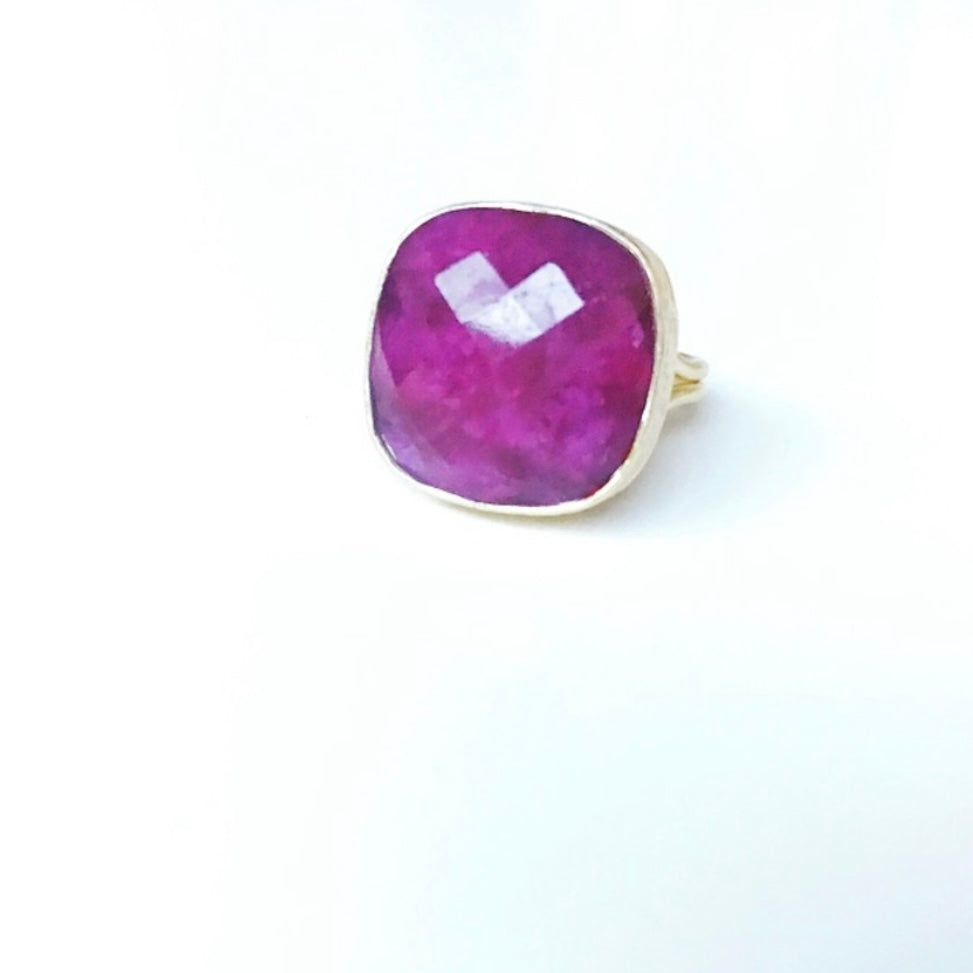 Natural Raw Ruby ring