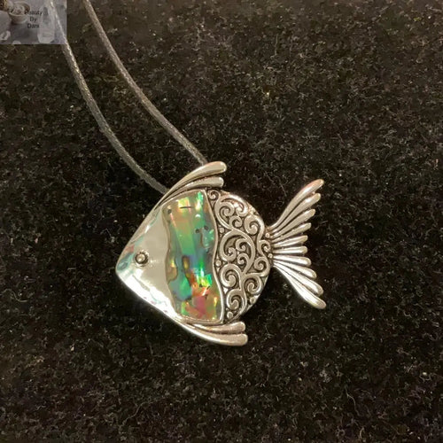 Abalone Fish Necklace with Leather Cord | Necklace | Wiccan Center