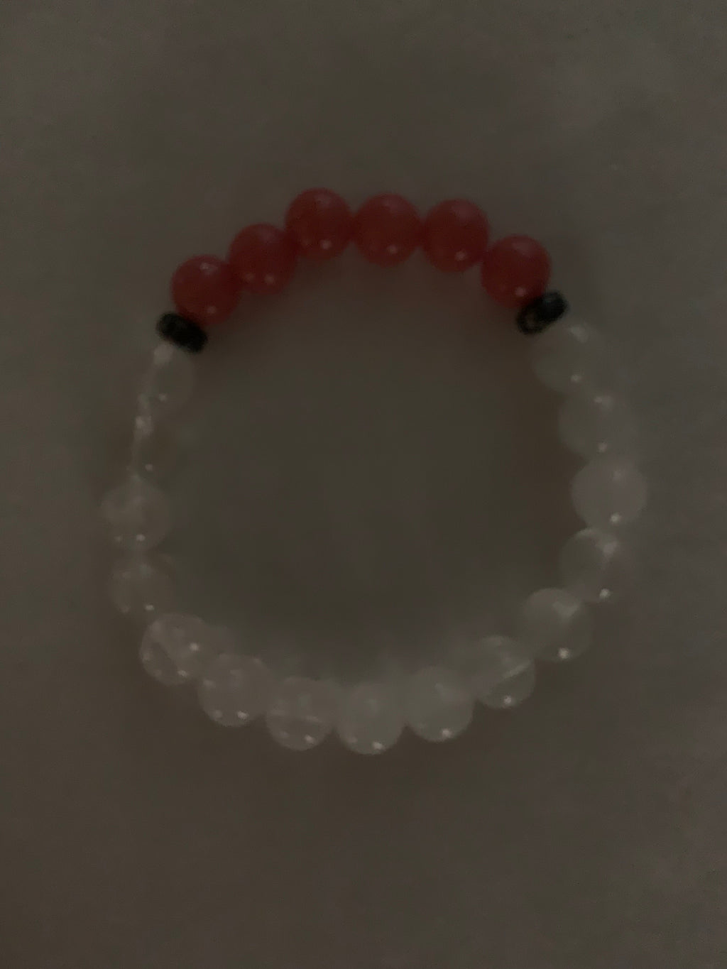 Aragonite Coral with Clear Quartz Bracelet 8 mm Round Beads - Naturally Glows in the Dark | Bracelets | Wiccan Center