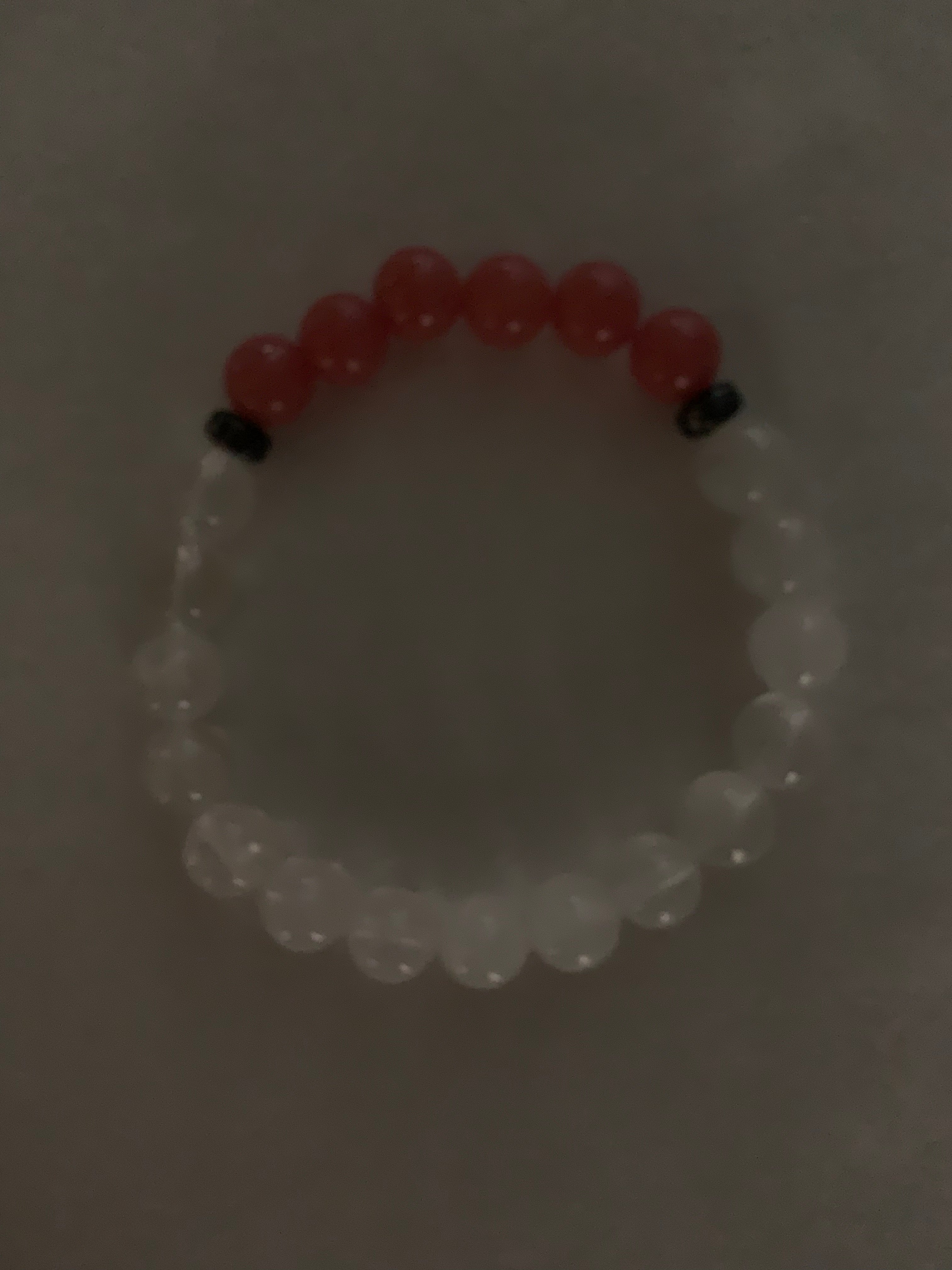Aragonite Coral with Clear Quartz Bracelet 8 mm Round Beads - Naturally Glows in the Dark | Bracelets | Wiccan Center