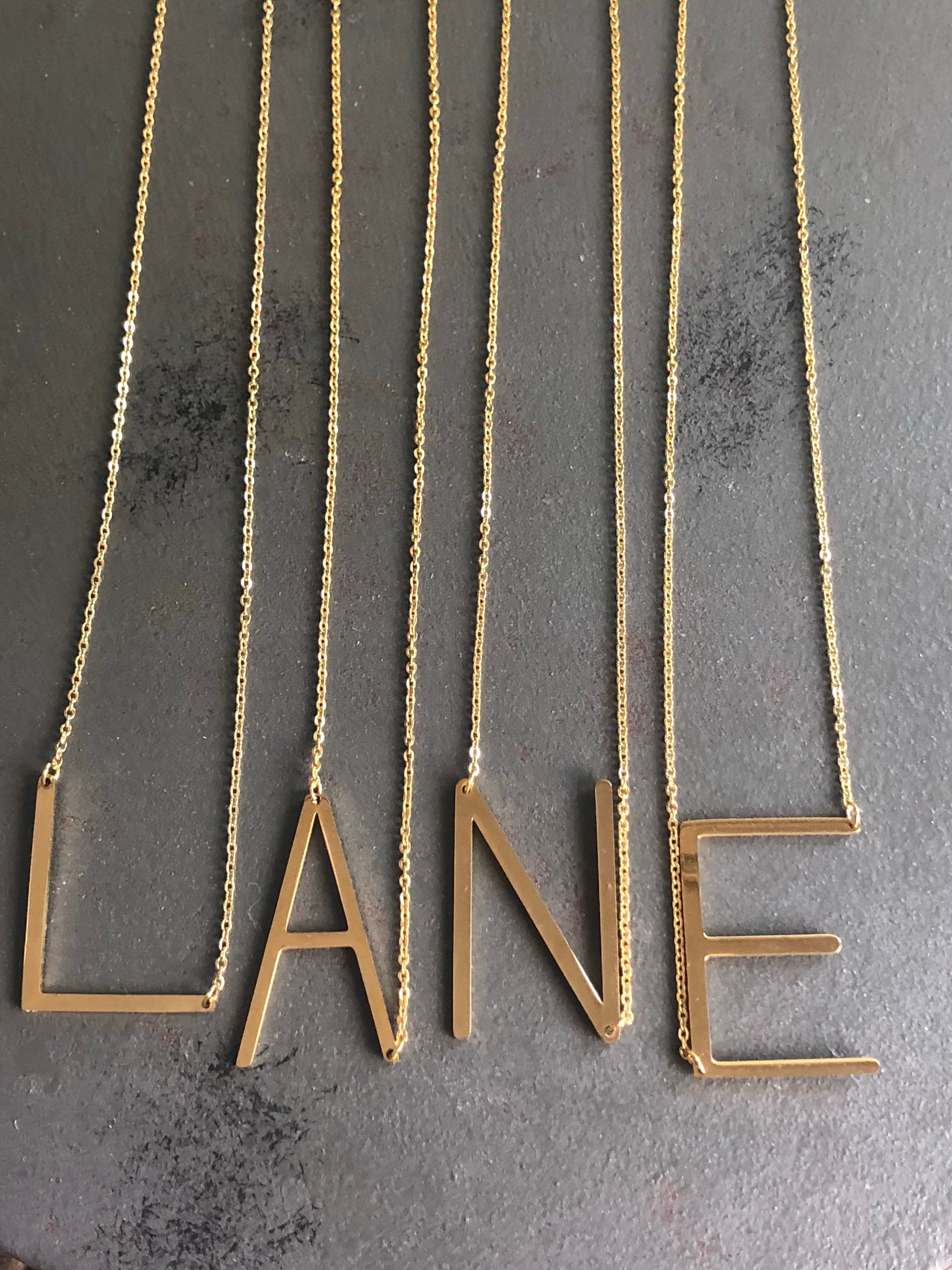 Large Letter / Initial Necklace in Gold | Necklace | Wiccan Center