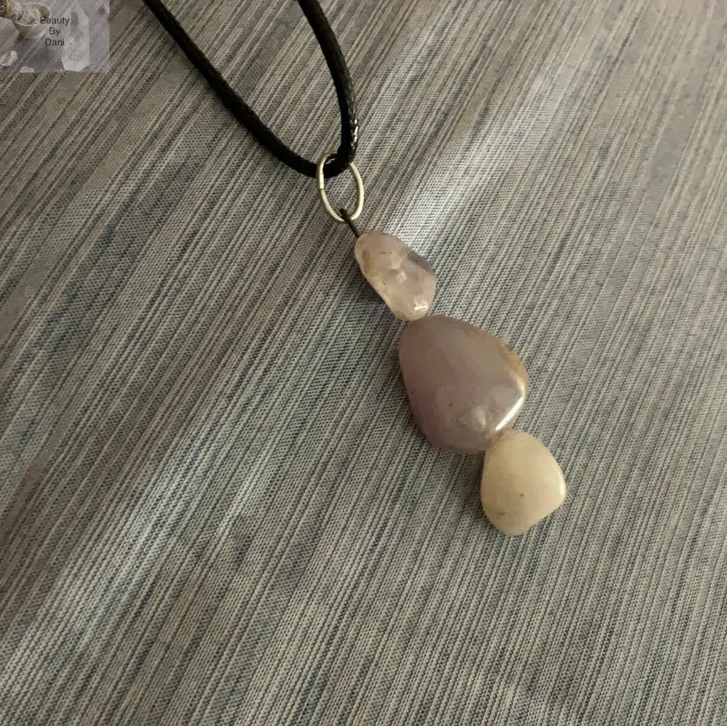 Amethyst Necklace on Leather Cord