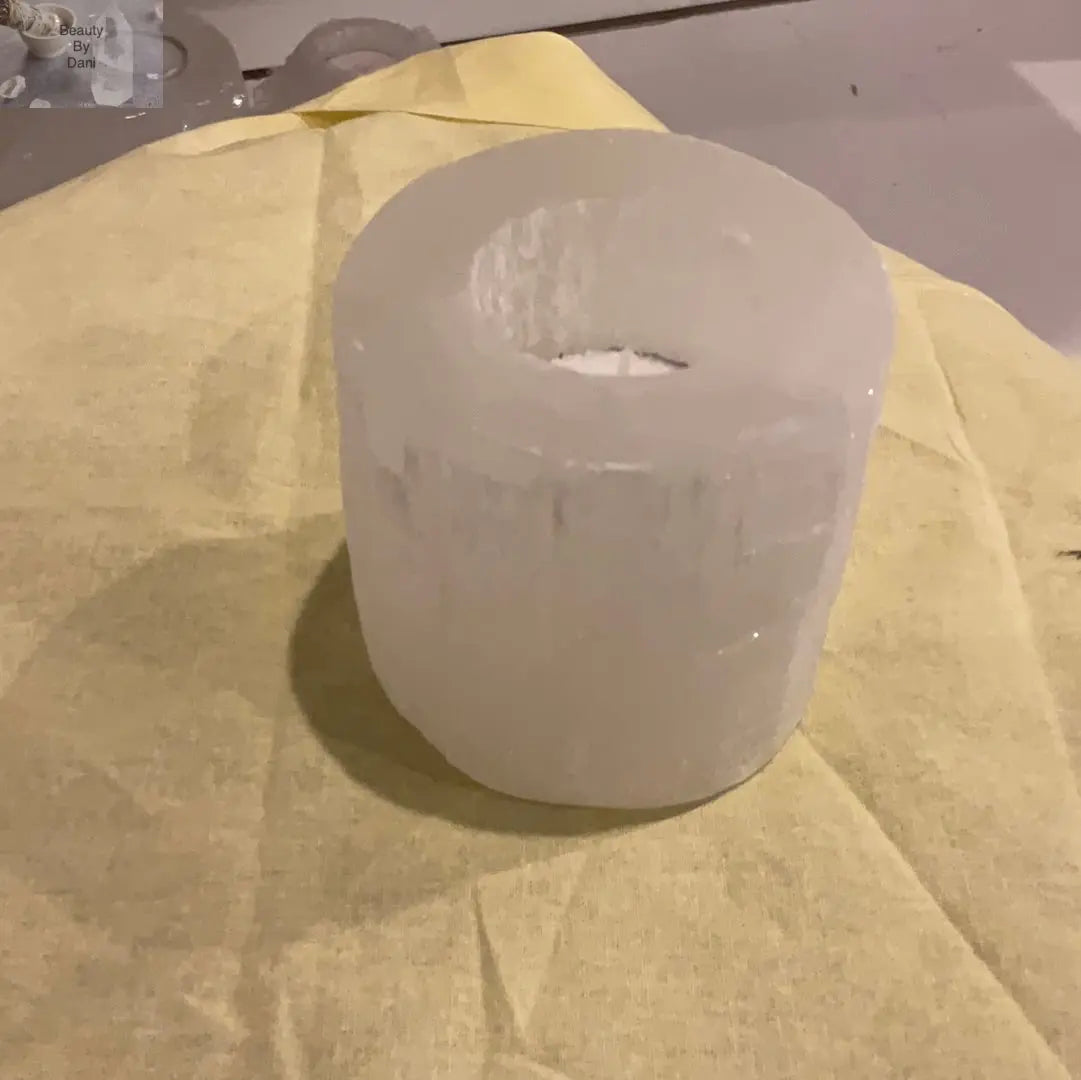Selenite Candle Holder - Purifying Crystal Decor