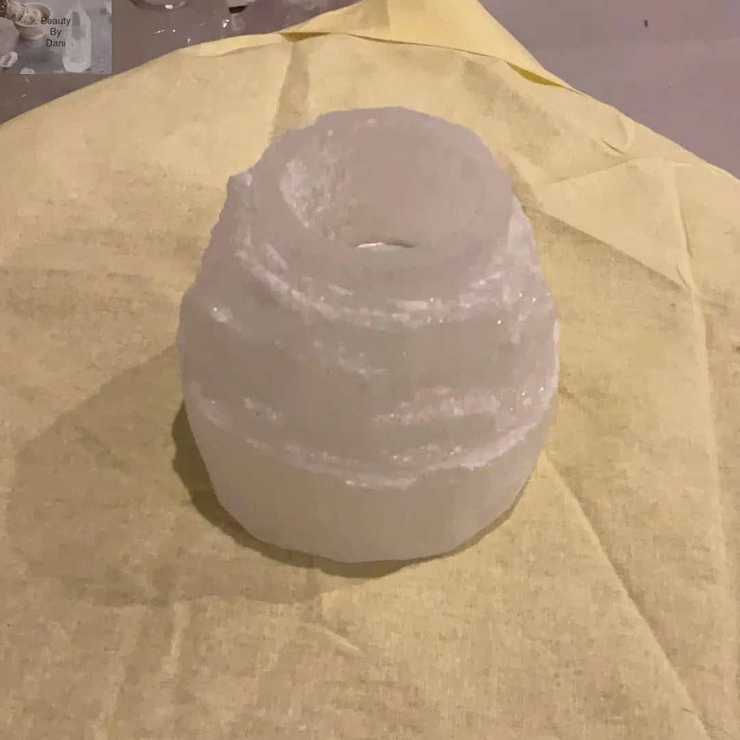 Selenite Candle Holder - Purifying Crystal Decor