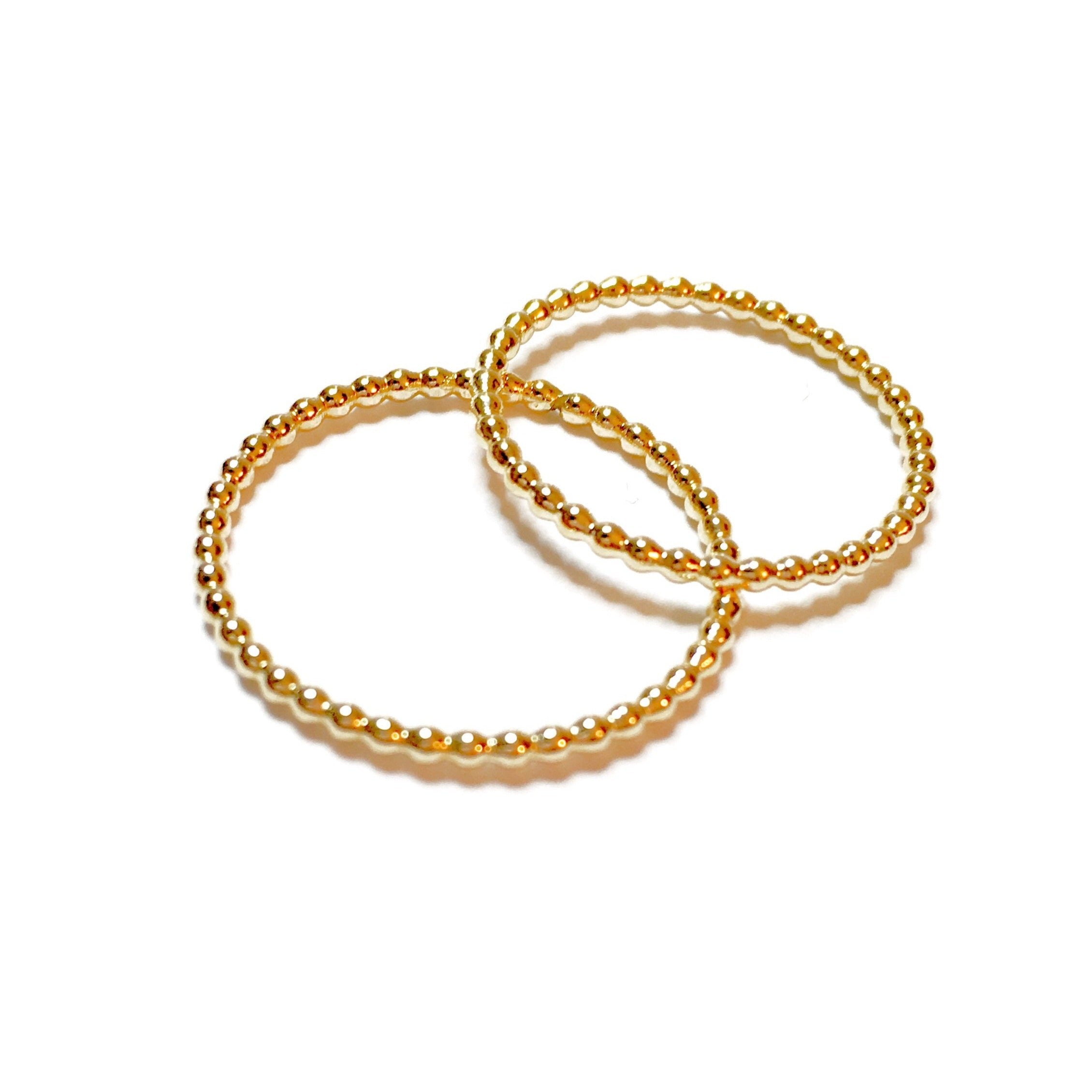 Studded and Beaded Stacking Ring