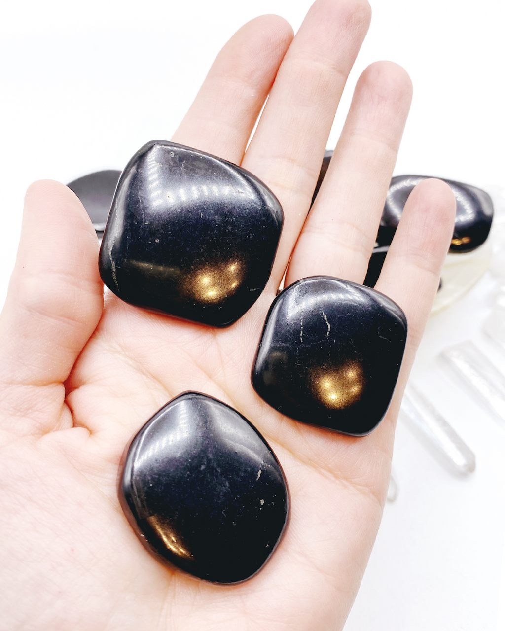 Shungite Flat Pocket/Tumbled Stones