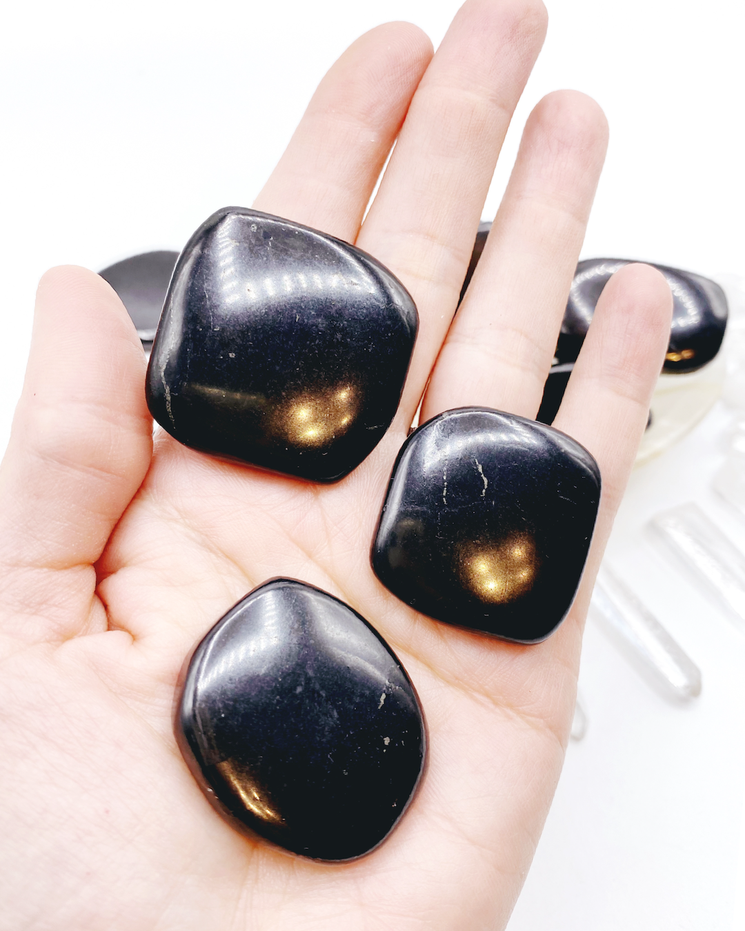 Shungite Flat Pocket/Tumbled Stones