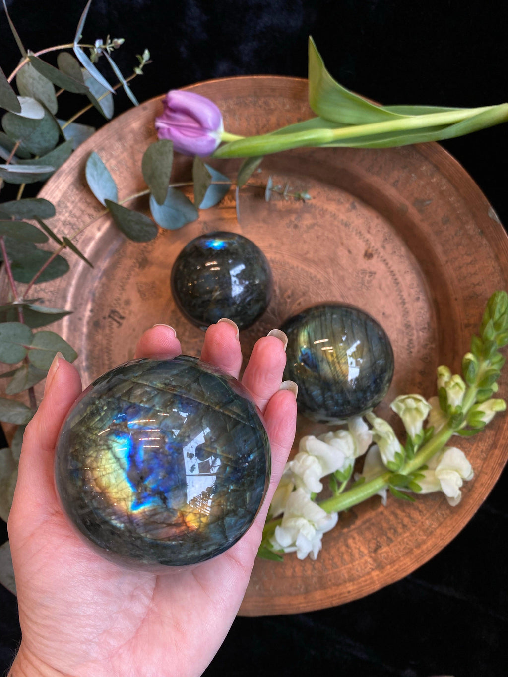 Labradorite Crystal Sphere - Med - XL Scrying Balls | Crystals | Wiccan Center