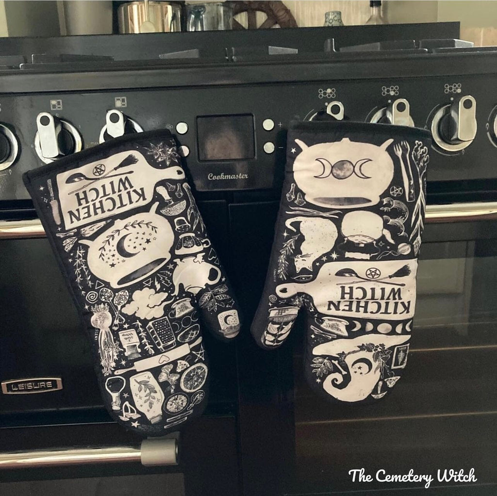 Kitchen Witch Oven Mitt Set | Kitchen | Wiccan Center