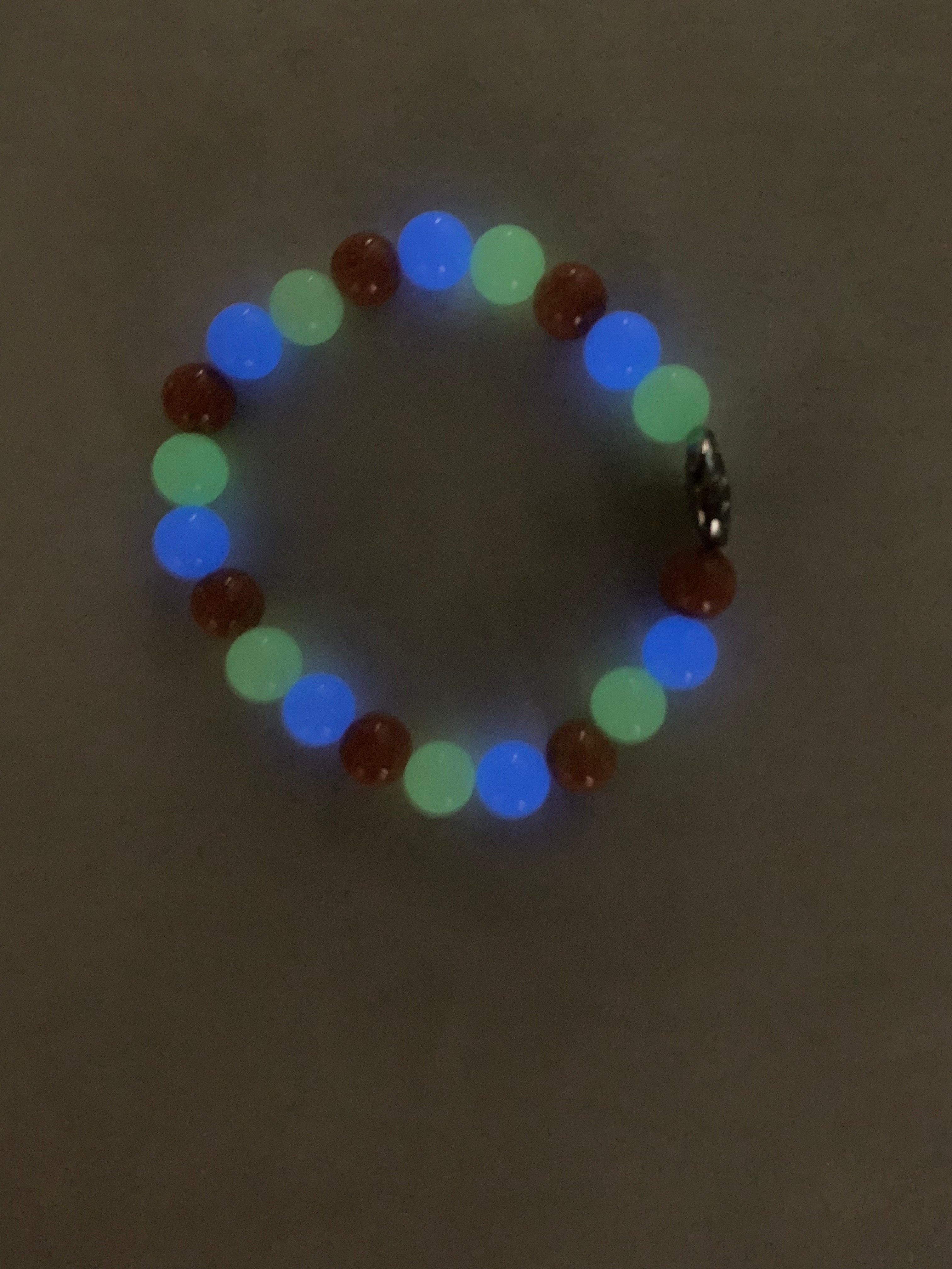 Aragonite Multi Bracelet 8 mm Round Beads - Naturally Glows in the Dark | Bracelets | Wiccan Center