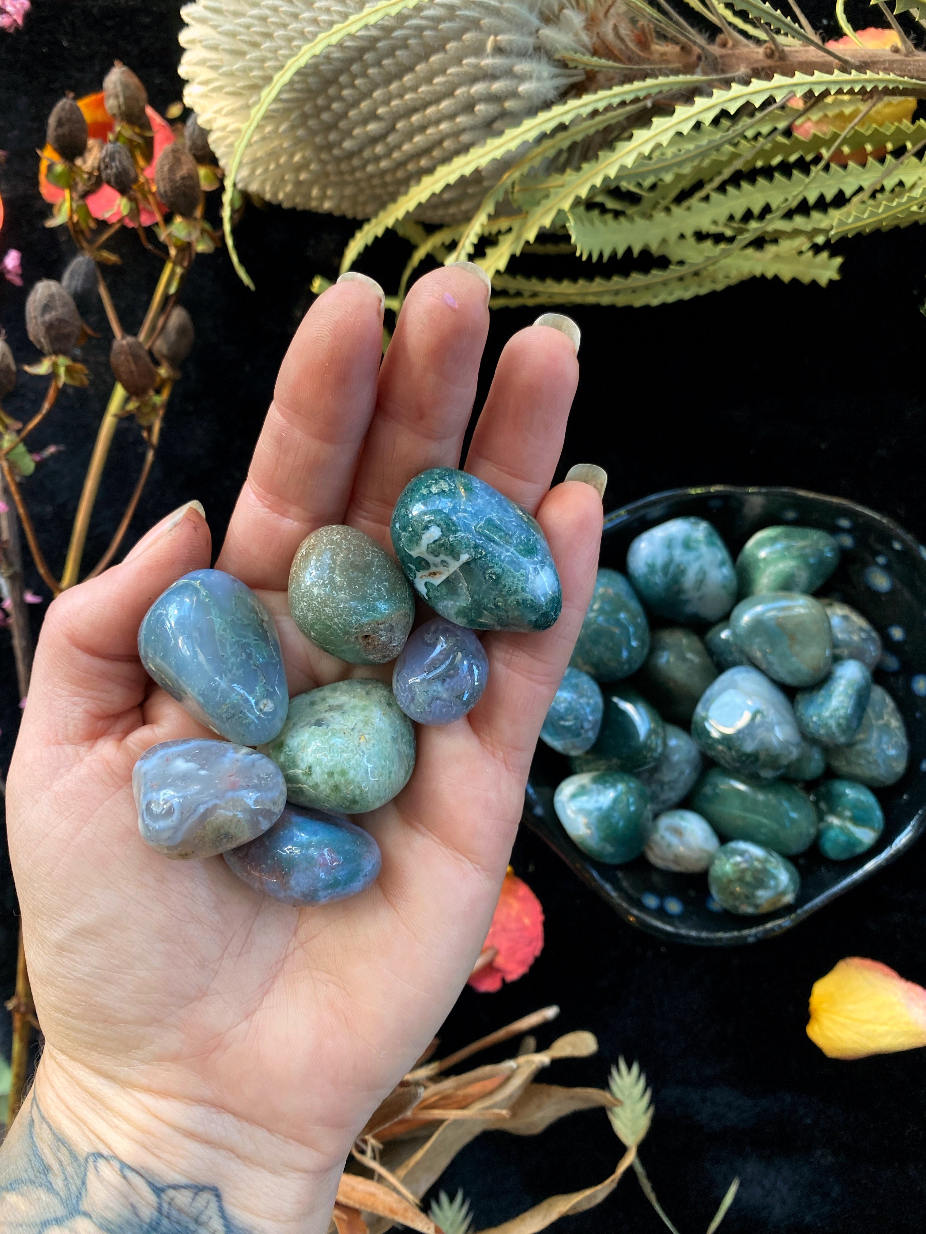 Tumbled Moss Agate | Crystals | Wiccan Center