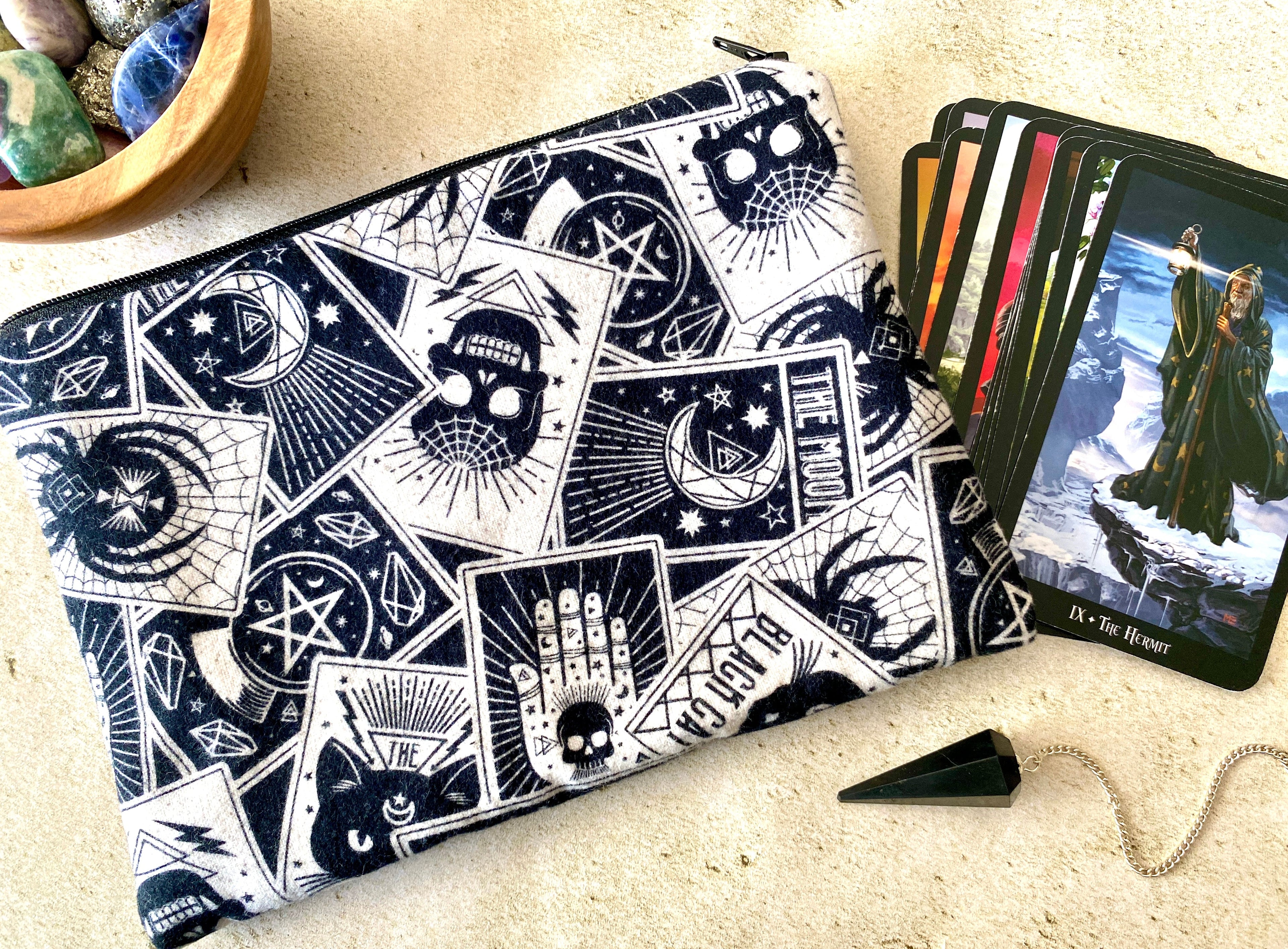 Witchy Tarot Bag - Goth Zipper Pouch