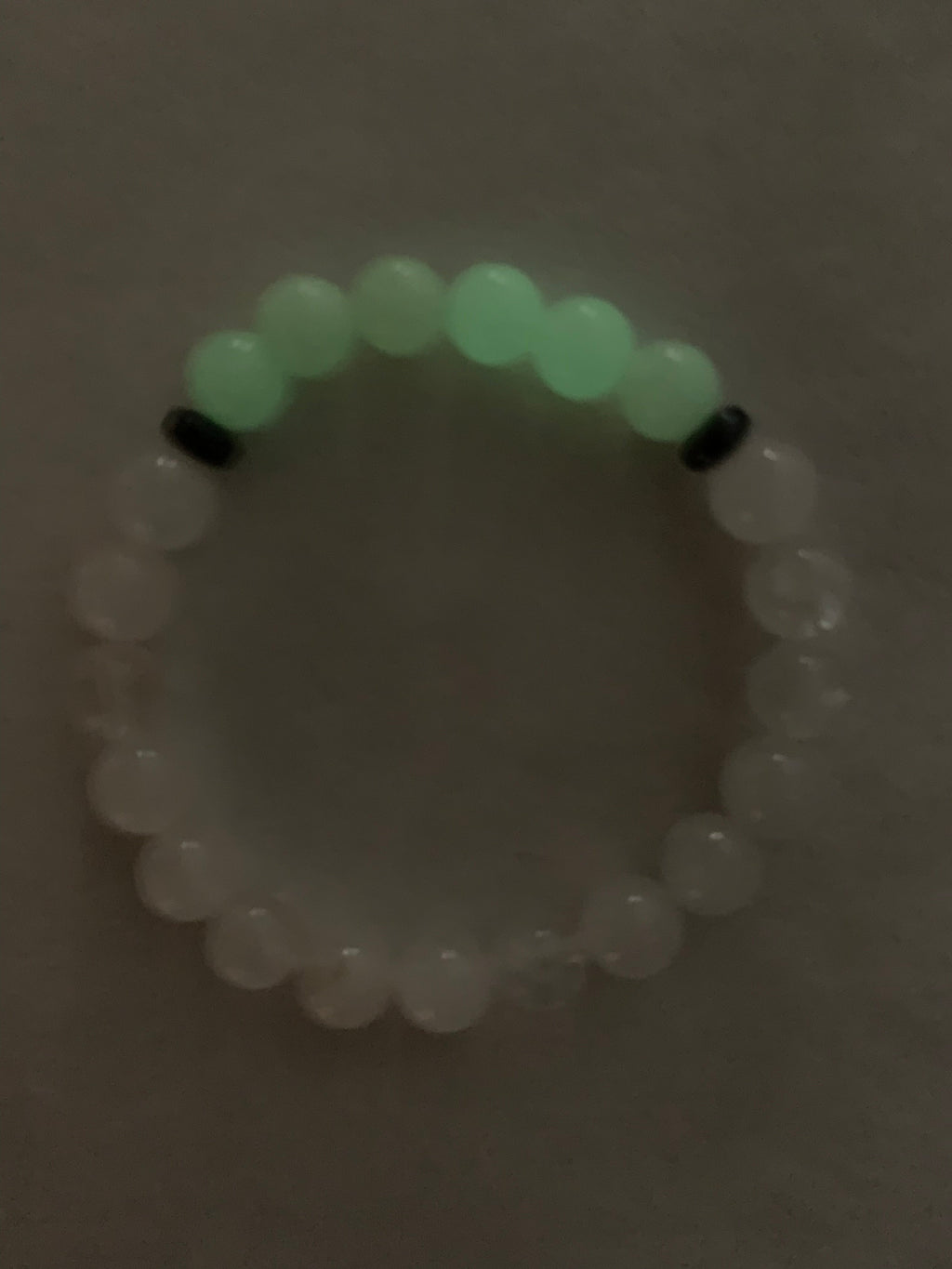 Aragonite Green/Yellow with Clear Quartz Bracelet 8 mm Round Beads - Naturally Glows in the Dark | Bracelets | Wiccan Center