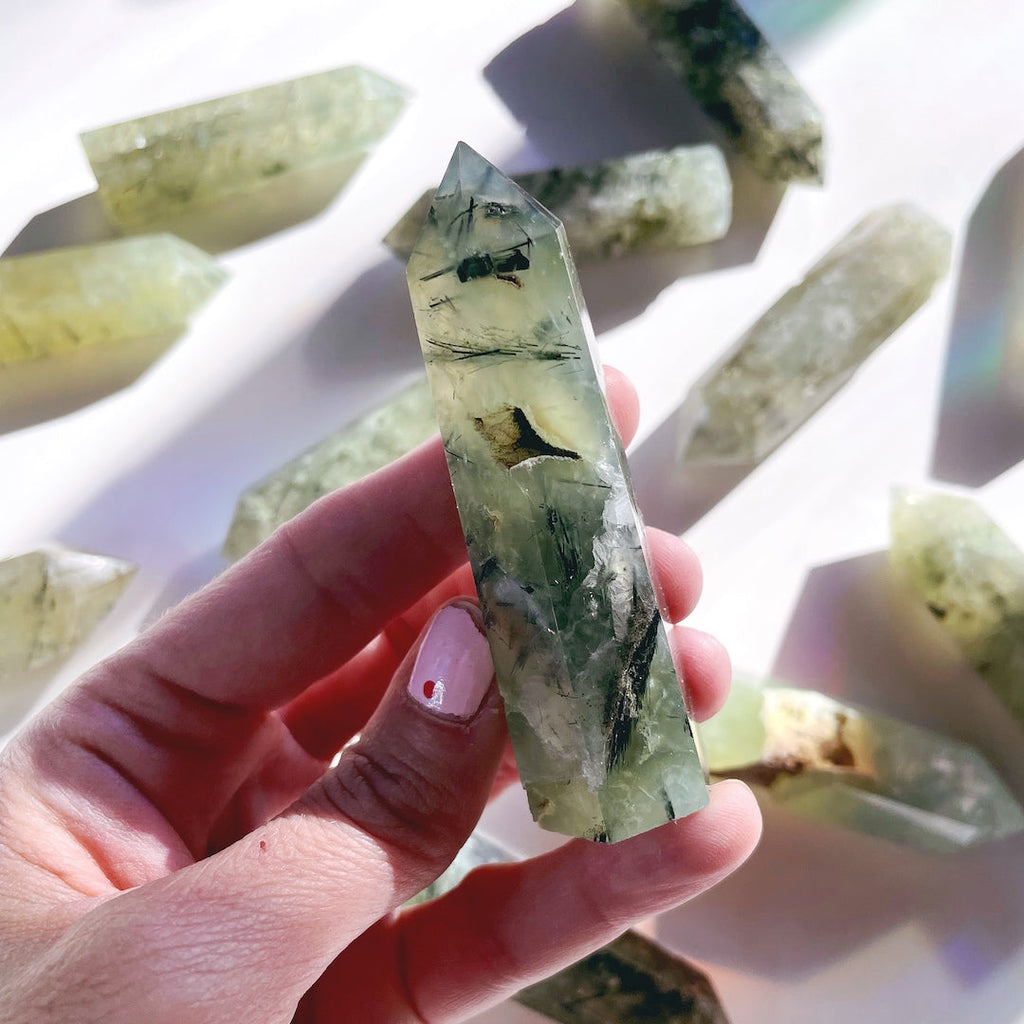 Prehnite with Epidote Lil Tower