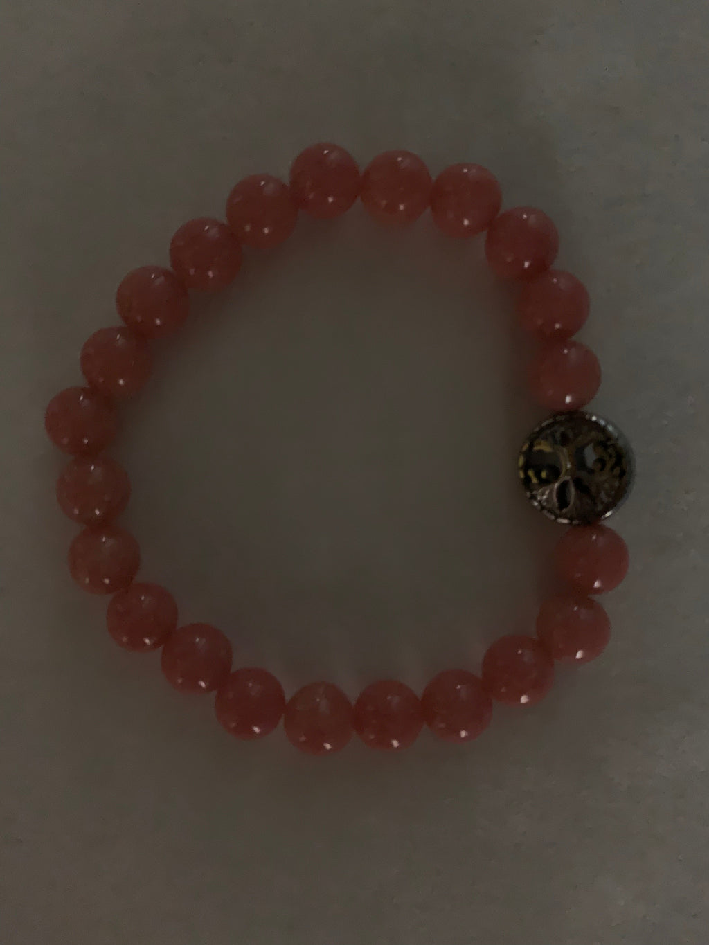 Aragonite Coral Bracelet 8 mm Round Beads - Naturally Glows in the Dark | Bracelets | Wiccan Center