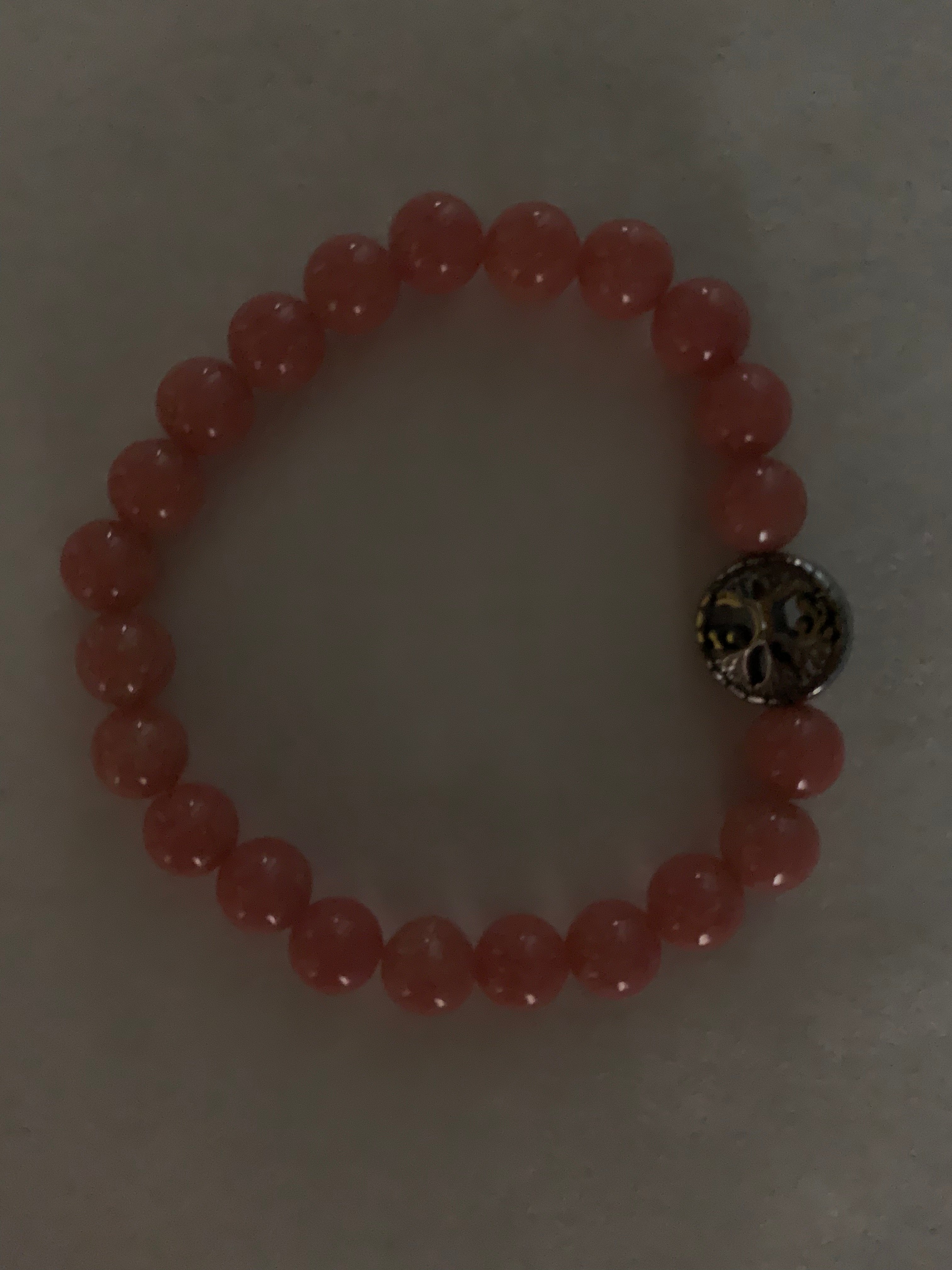 Aragonite Coral Bracelet 8 mm Round Beads - Naturally Glows in the Dark | Bracelets | Wiccan Center