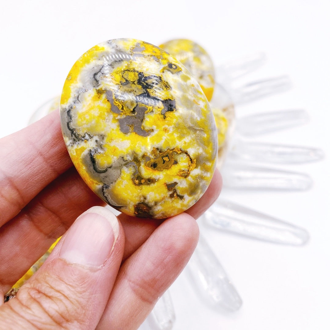 Bumblebee Jasper Palm Stone