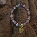 Amethyst Heart Bracelet – 8mm Beads