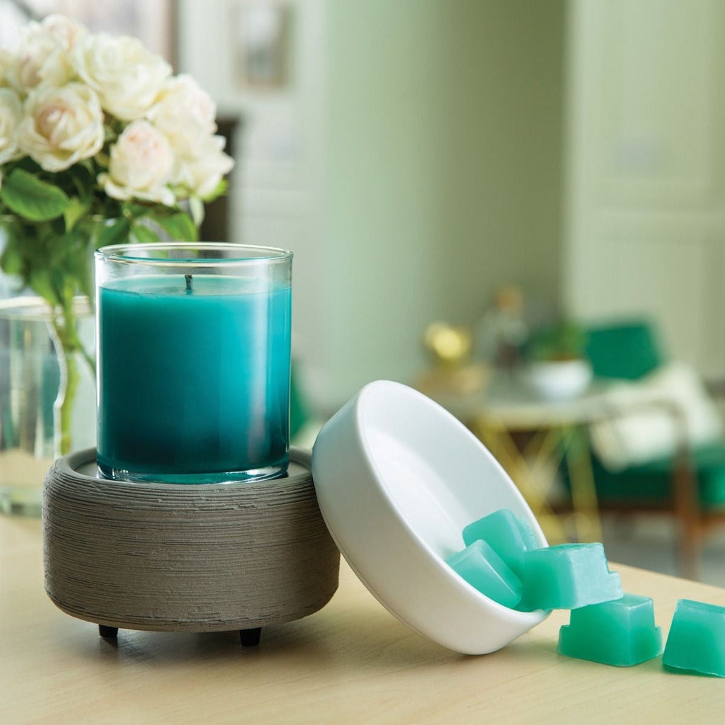 White & Concrete 2-in-1 Candle Warmer | Candle Warmer | Wiccan Center