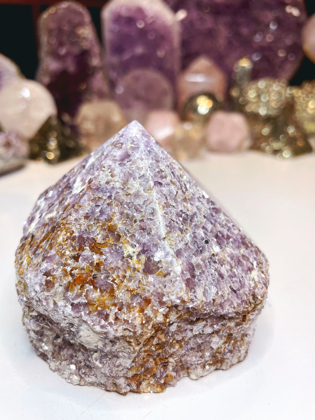 Lepidolite Semi Polished Point