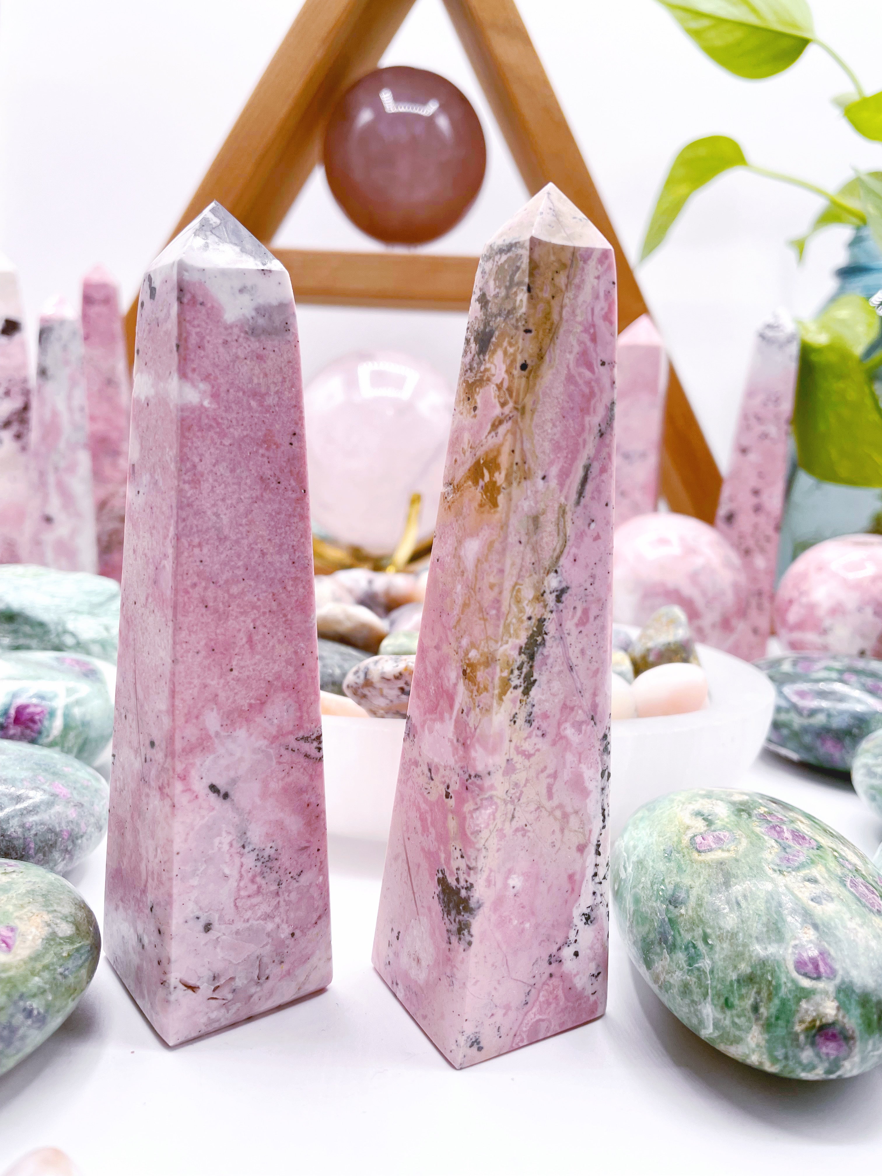 Rhodonite Obelisks