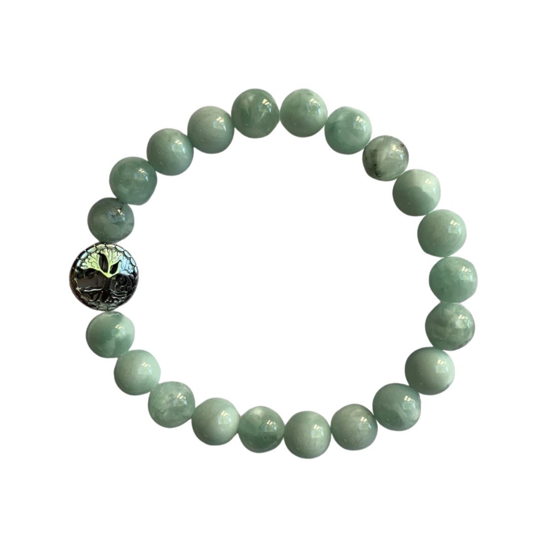 Green Angelite Bracelet 8 mm Round Beads | Bracelets | Wiccan Center