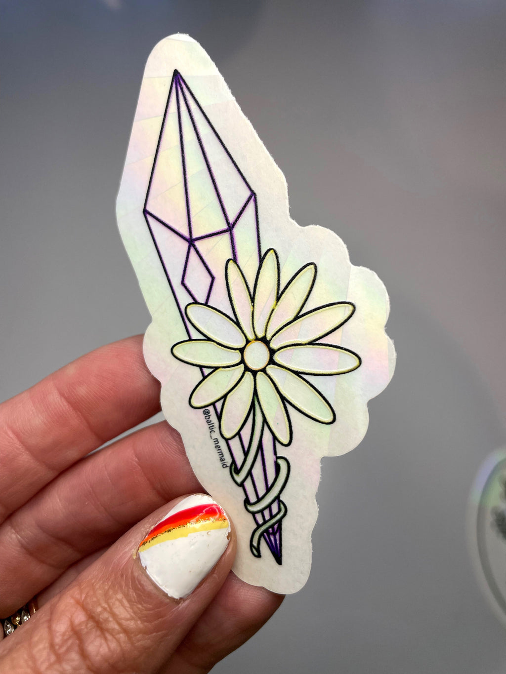 Flower Wrapped Crystal Rainbow Prism Window Decal
