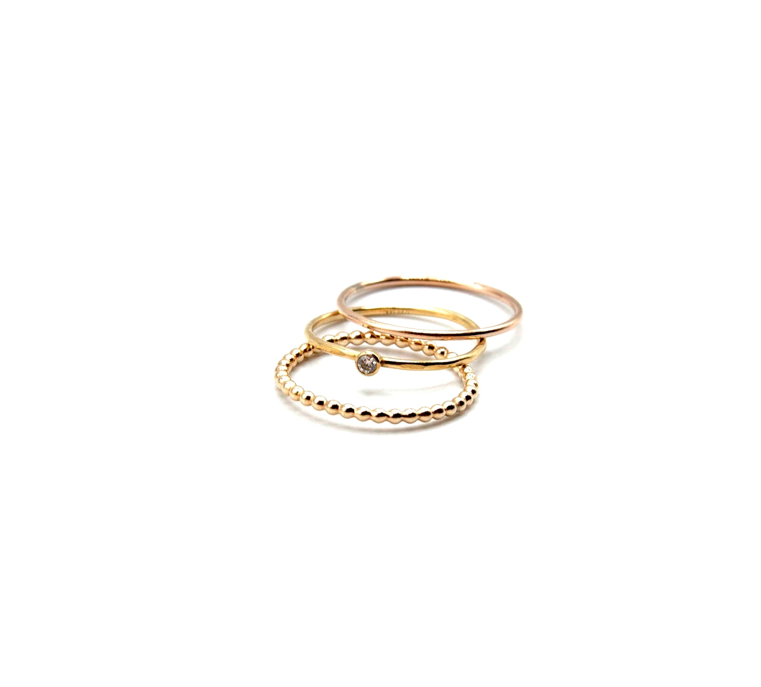 Studded and Beaded Stacking Ring