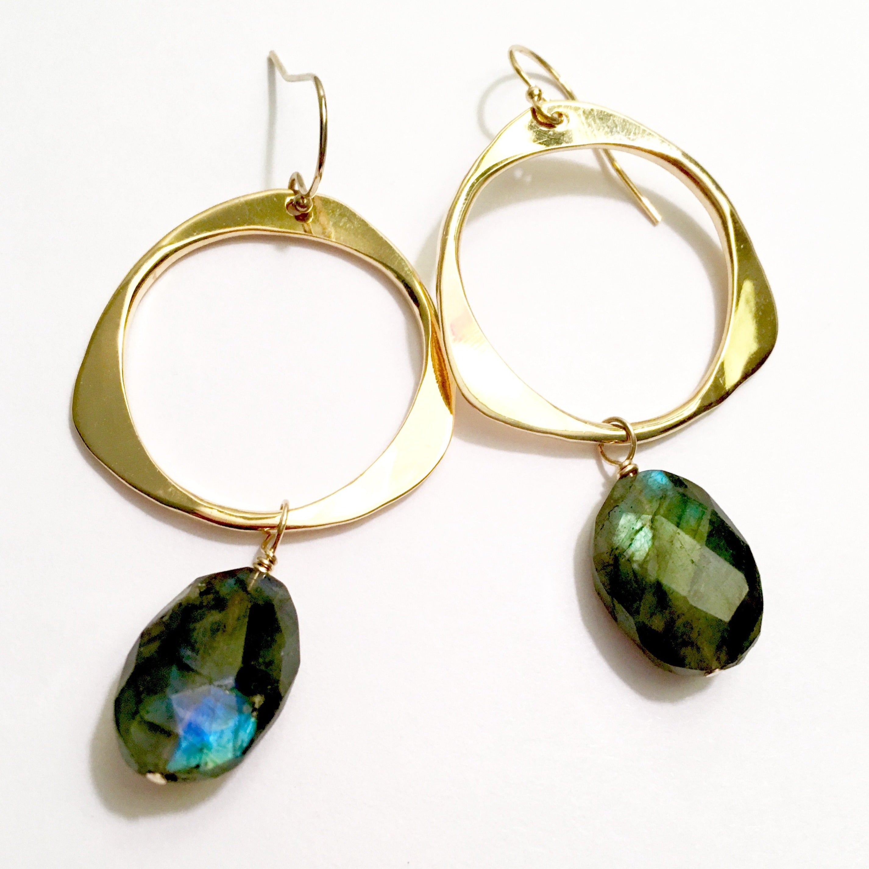 Labradorite Hoop earrings