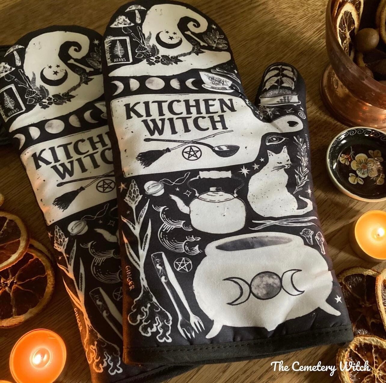 Kitchen Witch Oven Mitt Set | Kitchen | Wiccan Center