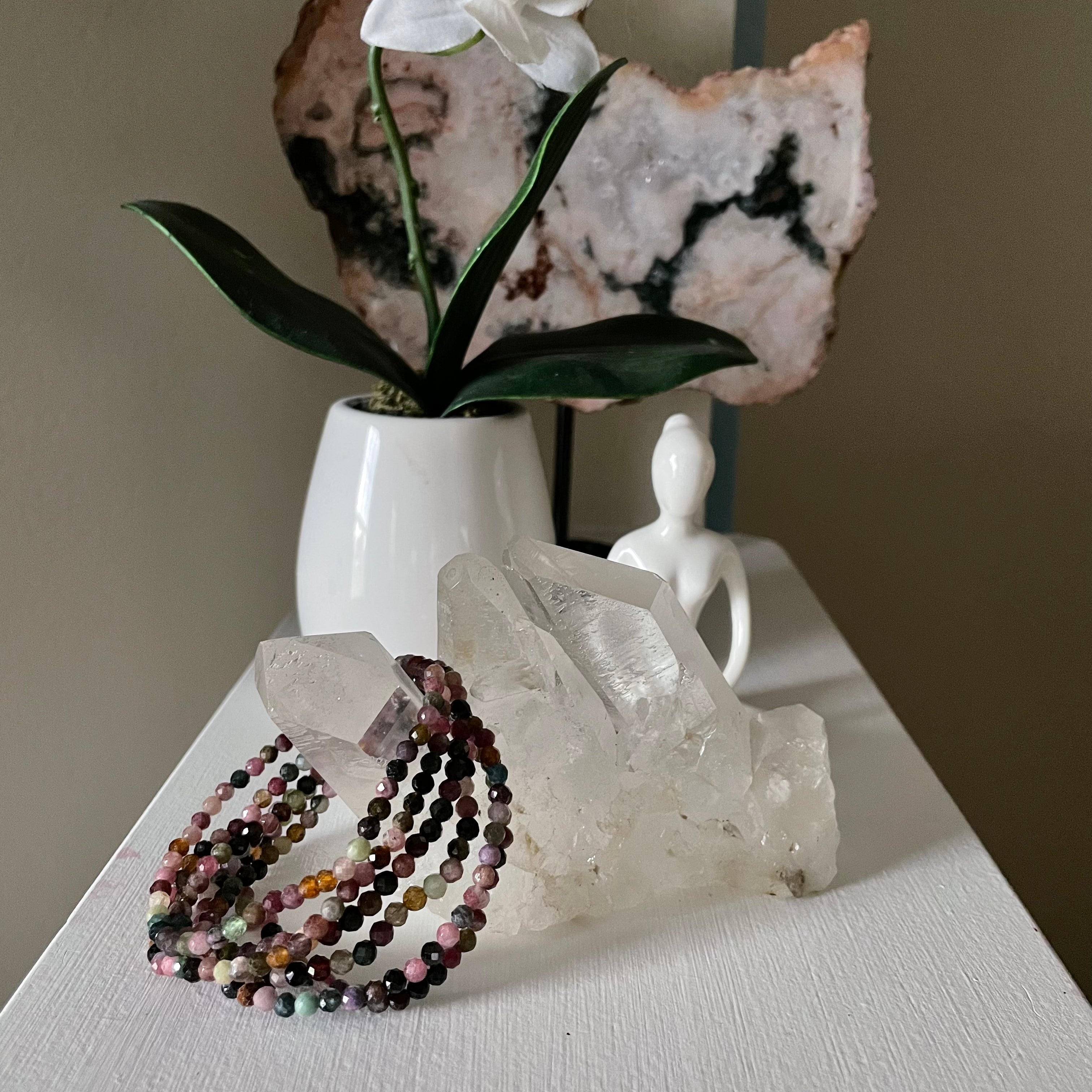 Watermelon tourmaline stretch bracelet