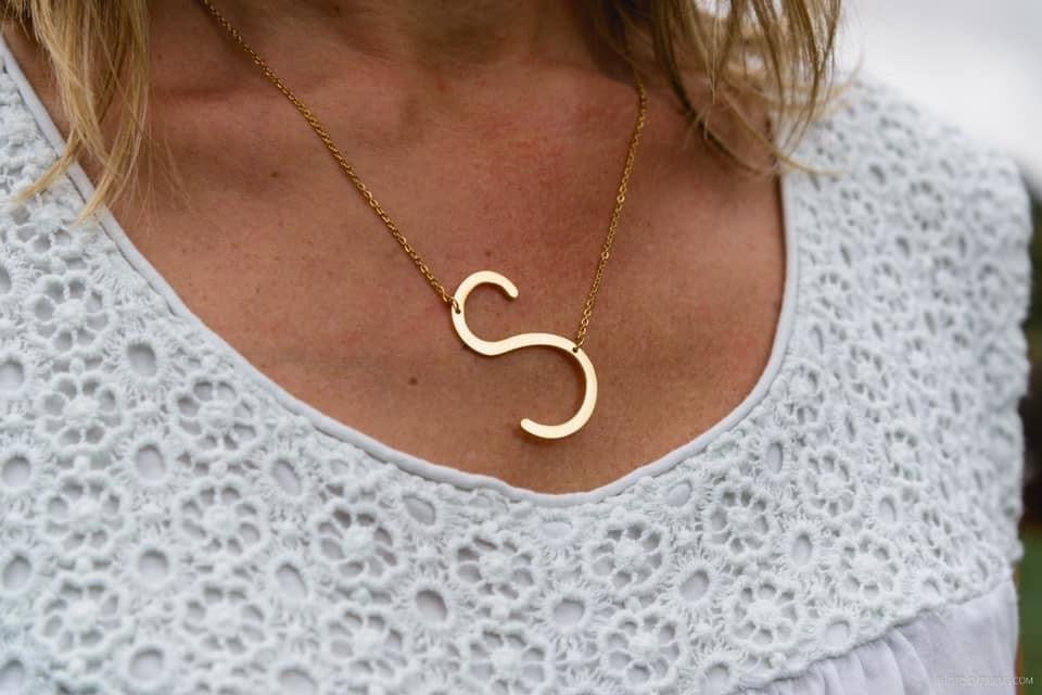 Large Letter / Initial Necklace in Gold | Necklace | Wiccan Center