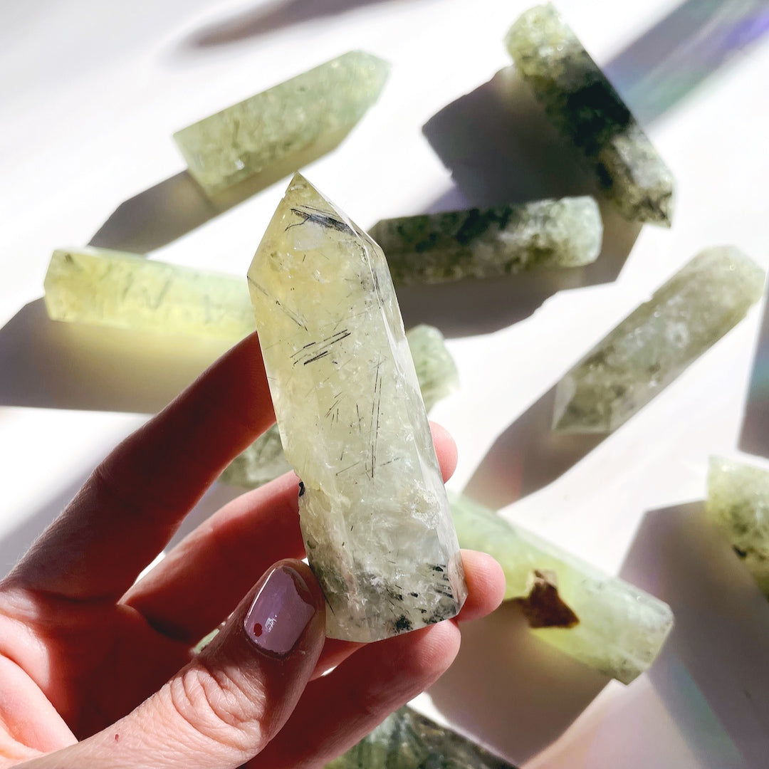 Prehnite with Epidote Lil Tower