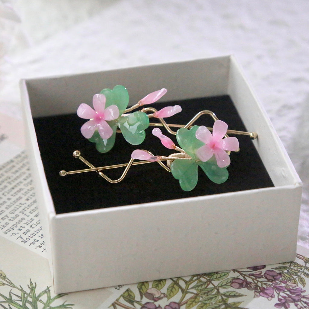 SALE - Creeping Woodsorrel Hair Clips