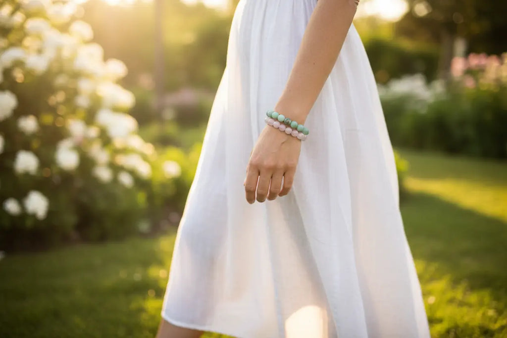 Amazonite (Matte) Round Bead Bracelet - Calming Truth | Bracelets | Wiccan Center