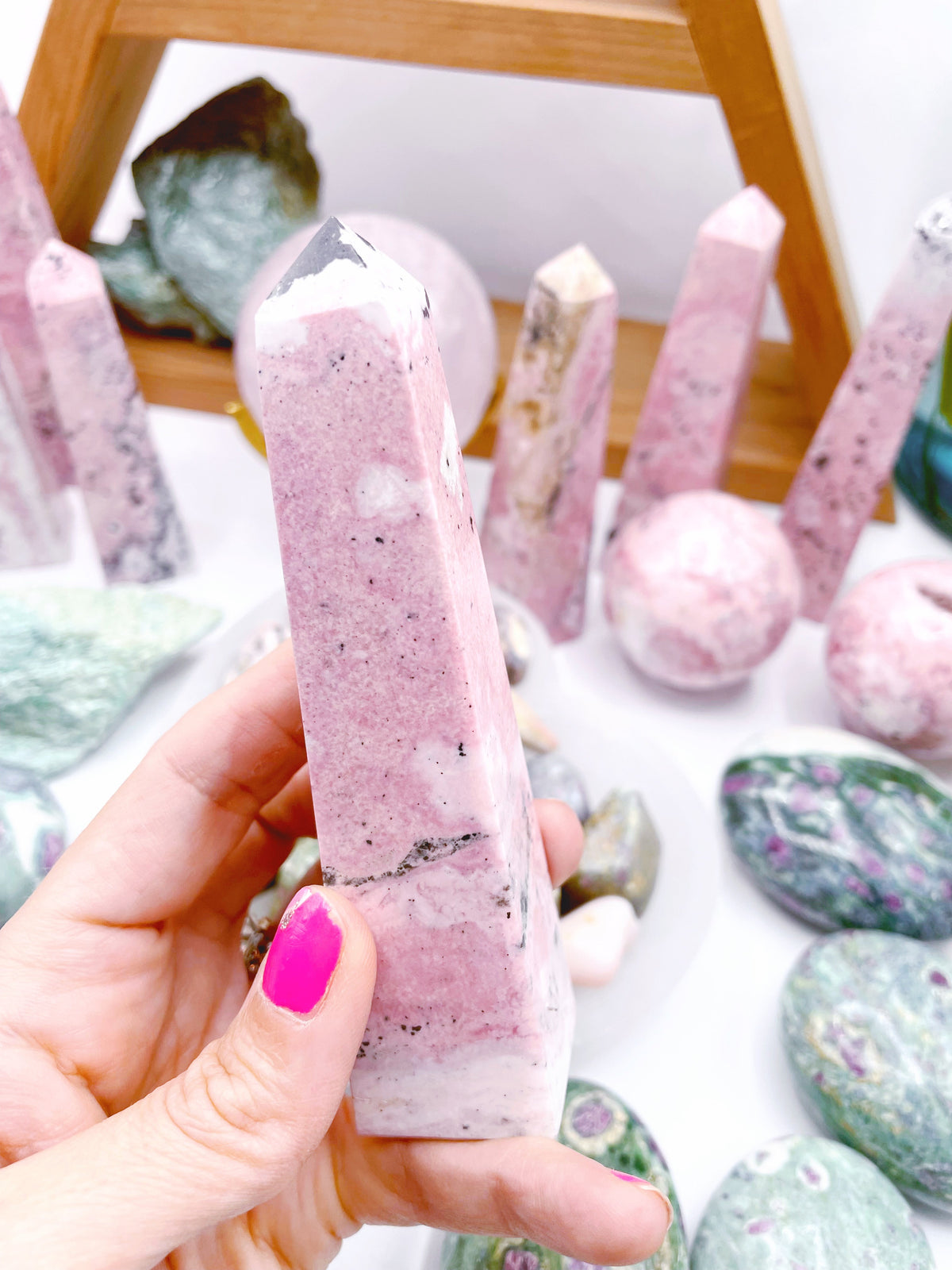 Rhodonite Obelisks