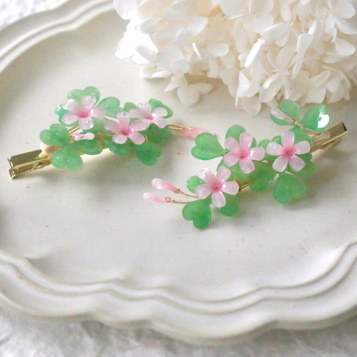 SALE - Creeping Woodsorrel Hair Clips