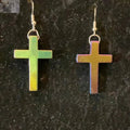 Hematite Cross Earrings - Hypoallergenic